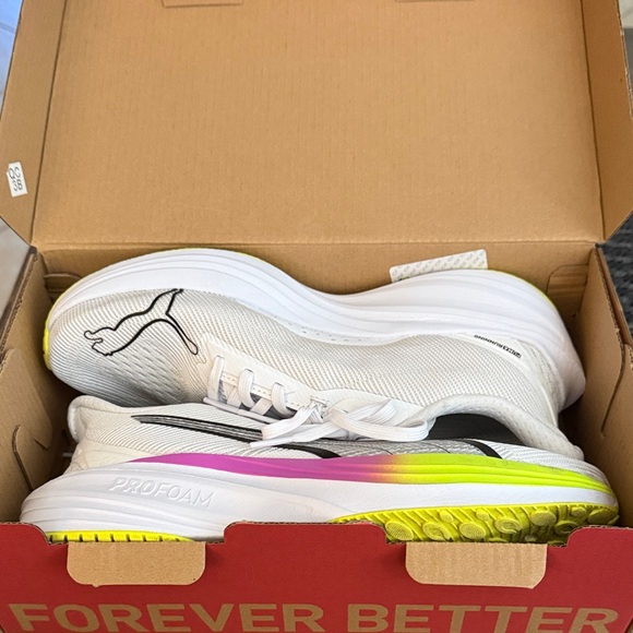 Puma White and Neon Athletic Shoes - Picture 6 of 6